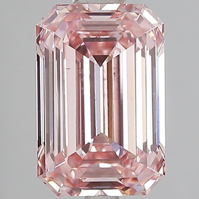 Actual 4.01 carat Fancy Intense Pink VS2 Emerald lab-grown diamond