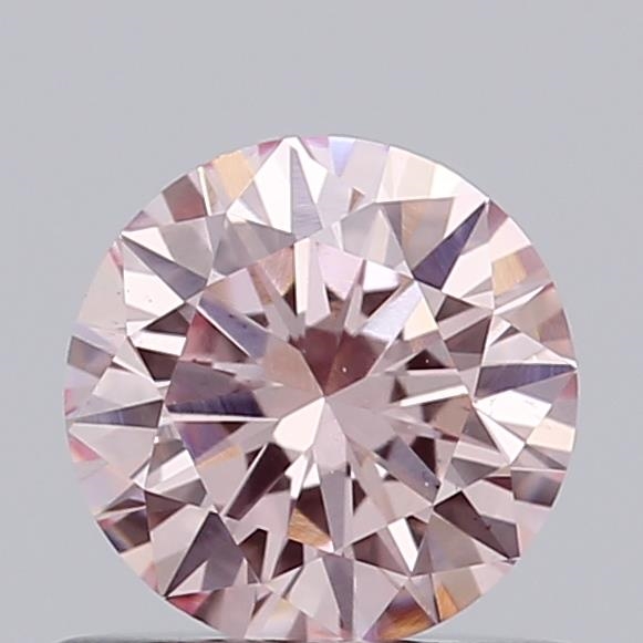 Actual 0.53 carat Intense Pink Round lab-grown diamond