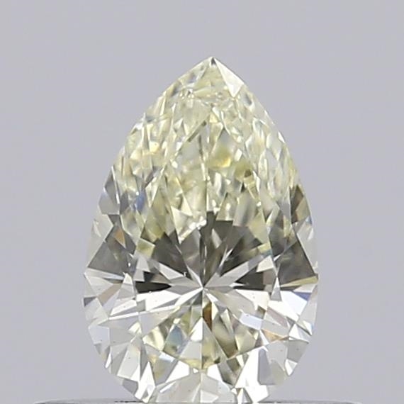 Actual 0.41 carat Light Yellow Pear lab-grown diamond