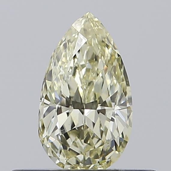 Actual 0.41 carat Light Yellow Pear lab-grown diamond