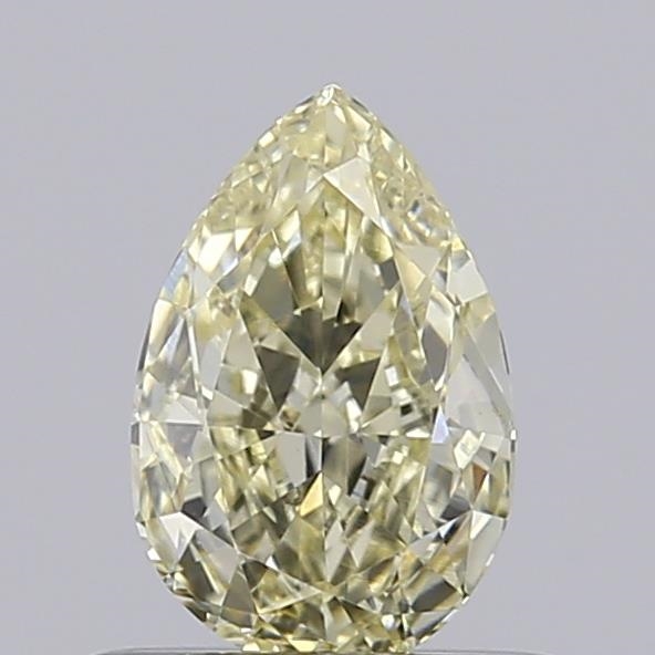 Actual 0.54 carat Light Yellow Pear lab-grown diamond