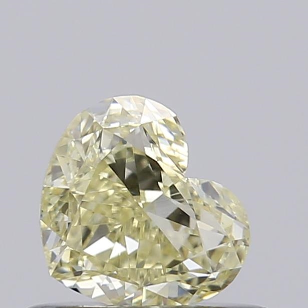 Actual 0.51 carat Light Yellow Heart lab-grown diamond