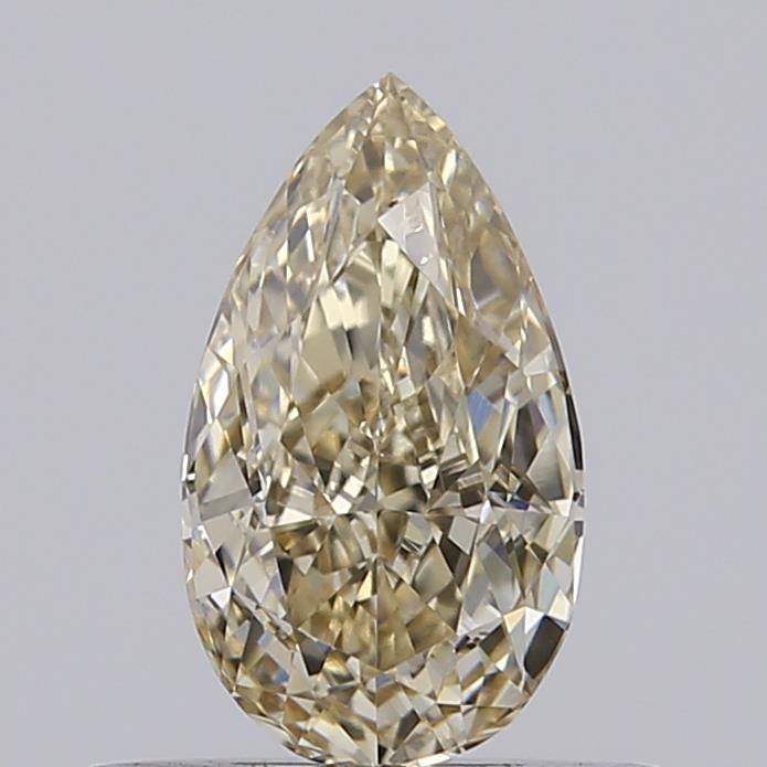 Actual 0.55 carat Light Yellow Pear lab-grown diamond