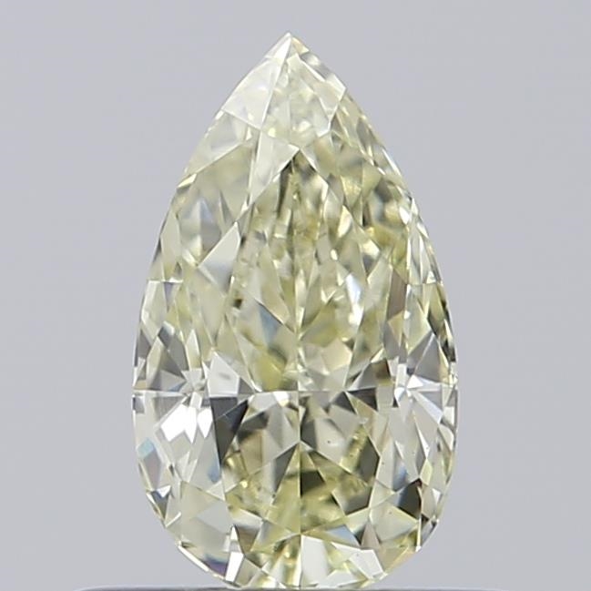 Actual 0.51 carat Light Yellow Pear lab-grown diamond
