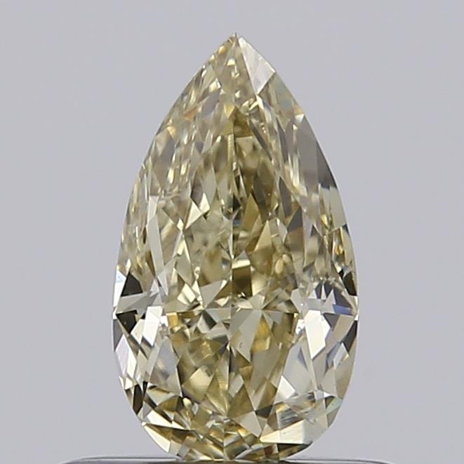 Actual 0.56 carat Light Yellow Pear lab-grown diamond