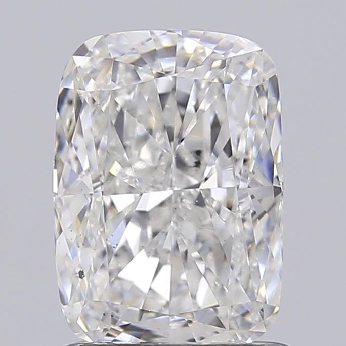 Actual 1.51 carat E Cushion lab-grown diamond