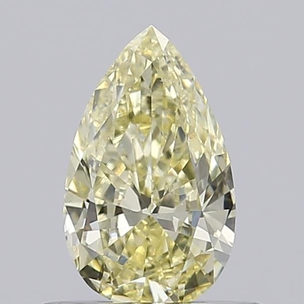 Actual 0.54 carat Very Light Yellow Pear lab-grown diamond