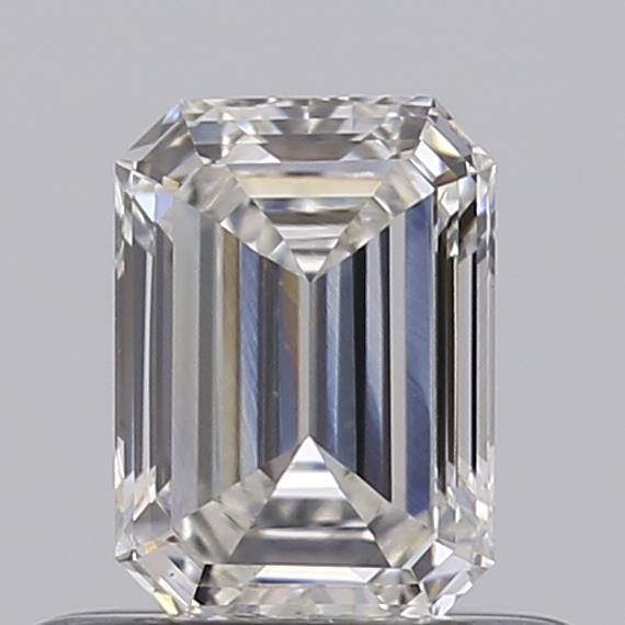Actual 0.48 carat F Emerald lab-grown diamond