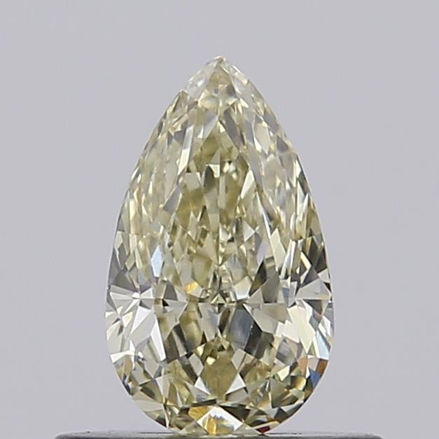 Actual 0.53 carat Very Light Yellow Pear lab-grown diamond