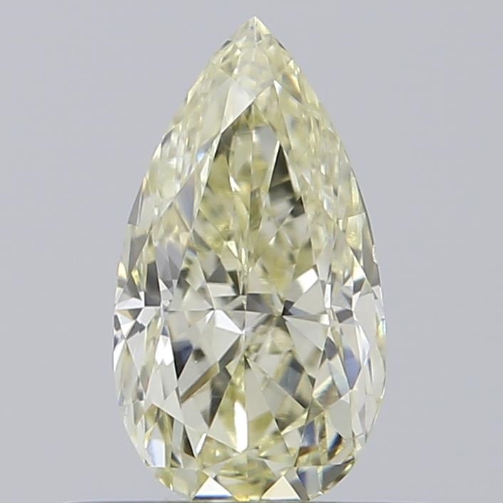 Actual 0.5 carat Light Yellow Pear lab-grown diamond