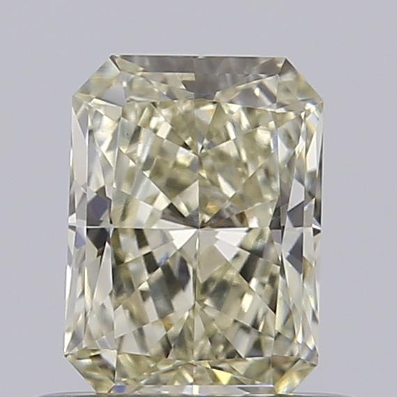 Actual 0.51 carat Light Yellow Radiant lab-grown diamond