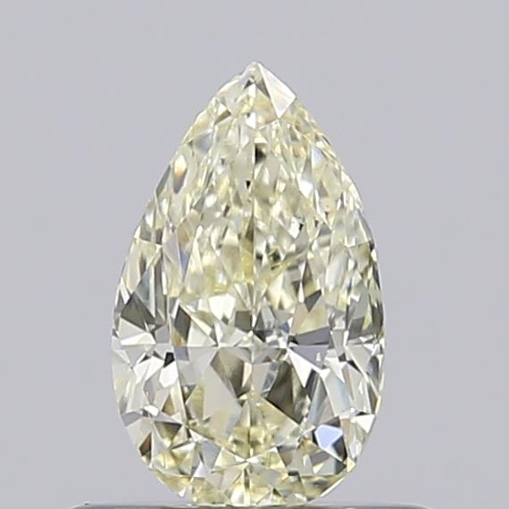 Actual 0.55 carat Light Yellow Pear lab-grown diamond