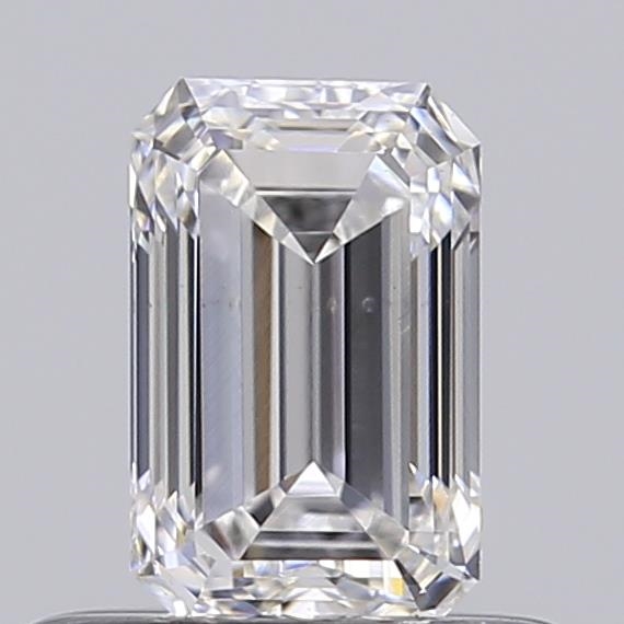 Actual 0.51 carat E Emerald lab-grown diamond