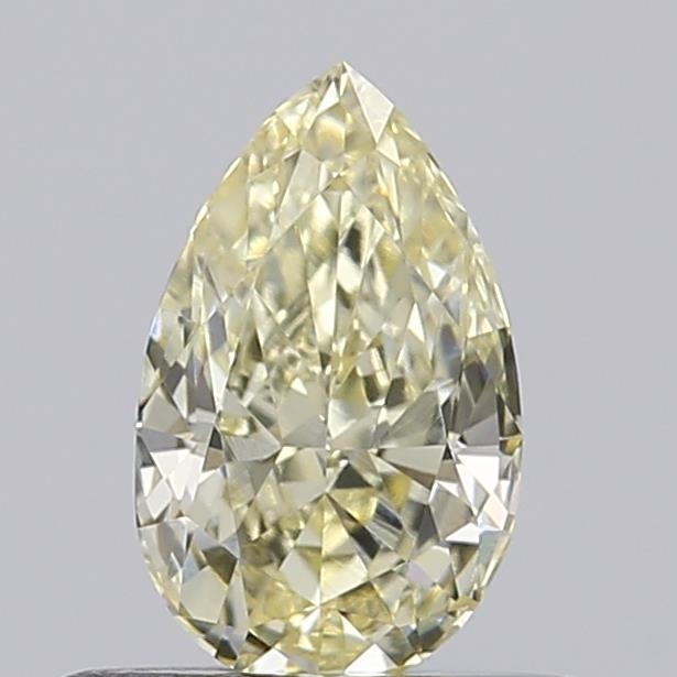 Actual 0.51 carat Fancy Light Yellow Pear lab-grown diamond