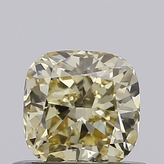 Actual 0.55 carat Very Light Yellow Cushion lab-grown diamond