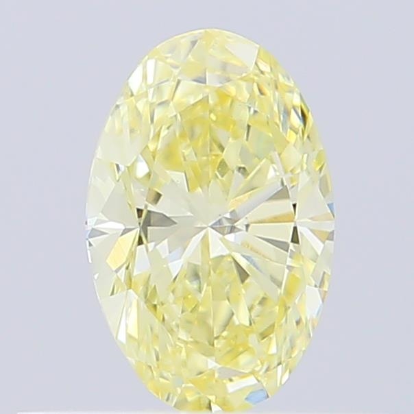 Actual 0.37 carat Fancy Light Yellow Oval lab-grown diamond