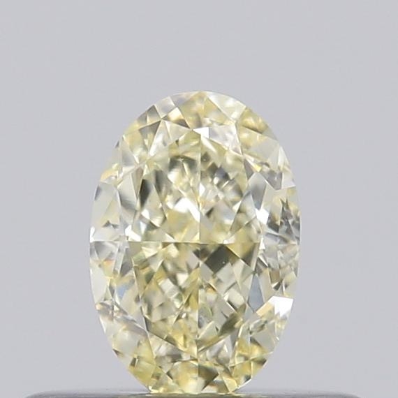 Actual 0.35 carat Light Yellow Oval lab-grown diamond