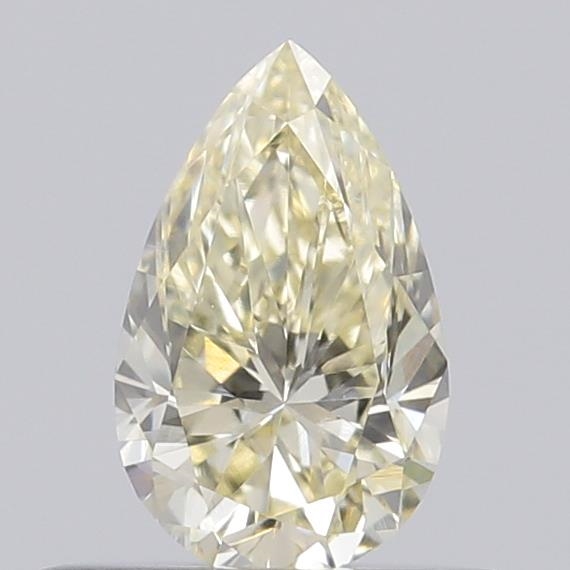 Actual 0.34 carat Light Yellow Pear lab-grown diamond