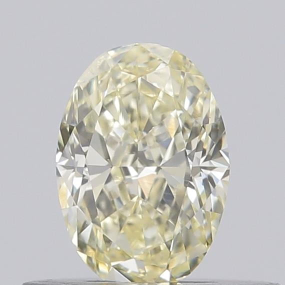 Actual 0.43 carat Light Yellow Oval lab-grown diamond