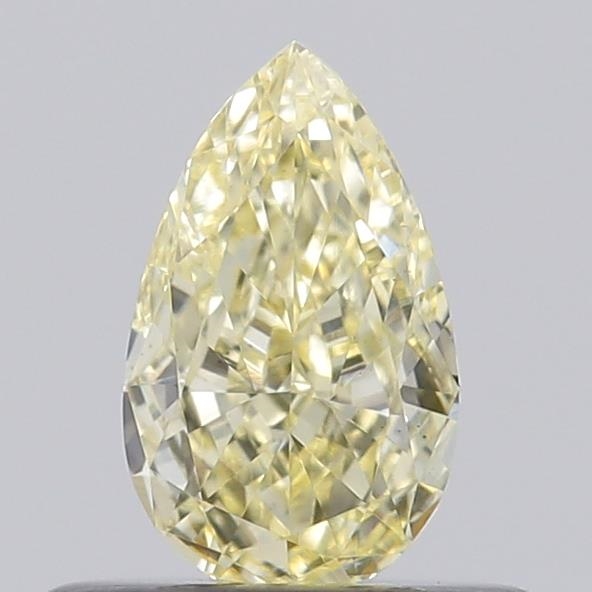 Actual 0.4 carat Fancy Yellow Pear lab-grown diamond