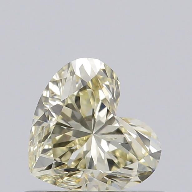Actual 0.42 carat Light Yellow Heart lab-grown diamond