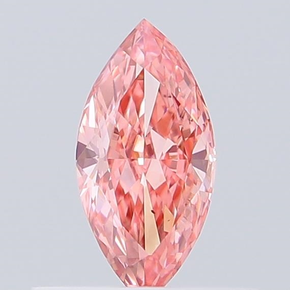 Actual 0.42 carat Fancy Vivid Pink Marquise lab-grown diamond