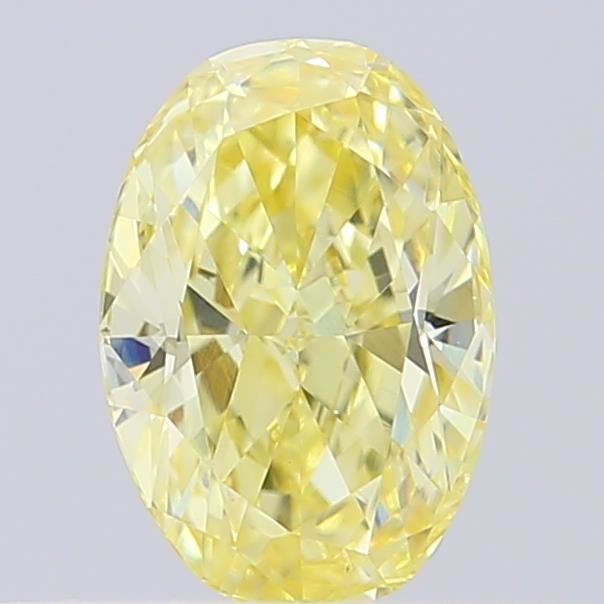 Actual 0.39 carat Fancy Light Yellow Oval lab-grown diamond