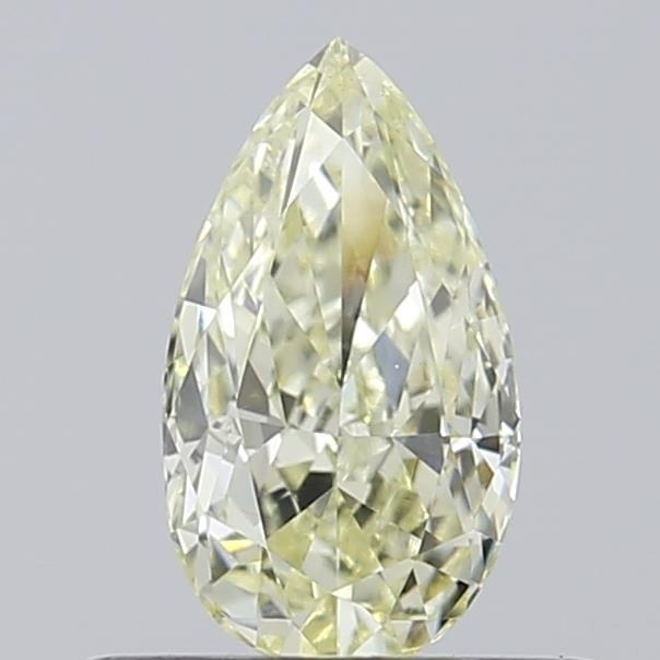 Actual 0.46 carat Light Yellow Pear lab-grown diamond